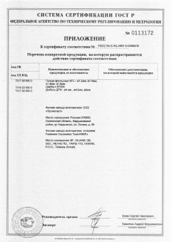 2019.11.16 Ломоносов - Приложение к сертификату Изделия крепежные из металла, торговая марка Tech-KREP. Серийный выпуск